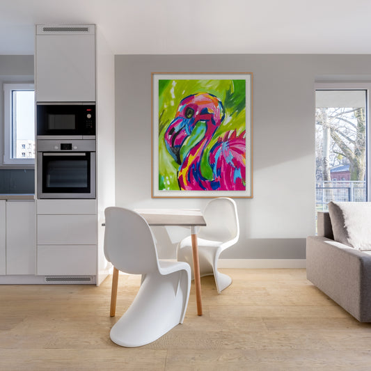 Viktor Bevanda  original Art Pink Flamingo - fine prints and canvas prints in more sizes
